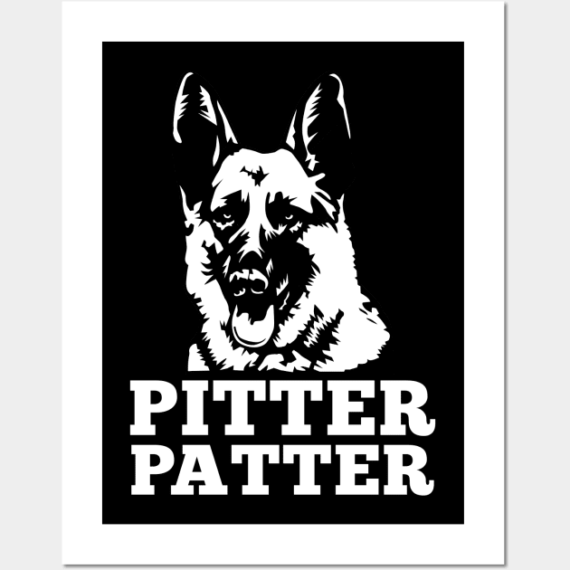 German Shepherd Pitter Patter Cute Gift Wall Art by ashiacornelia173